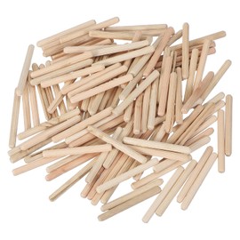 MECCANIXITY Wooden Dowel Pins 3/16" x 2" (5mm x 50mm) Straight Dowel Rods Wood Fluted Dowels Rods for Crafts Furniture DIY Hardwood Count 200