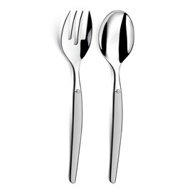 Lou Laguiole 2 Piece Satin 18/0 Stainless Steel Salad Servers Fork and Spoon