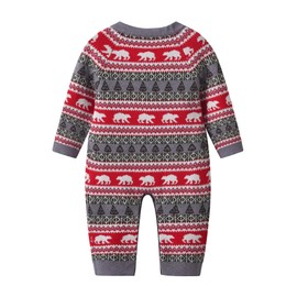 Auro Mesa Newborn Baby Boy Girl Christmas Knit Sweater Romper Coveralls Xmas Santa Costumes Winter Outfits