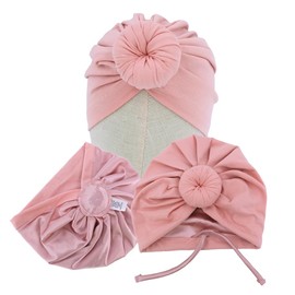 Sugarmelon Cute Silk Satin Lined Turban Hat for Newborn Baby Girls Boys Hair Care Bonnet Infant Toddler Headwraps Beanie Caps (6M,Orig Peach Pink)
