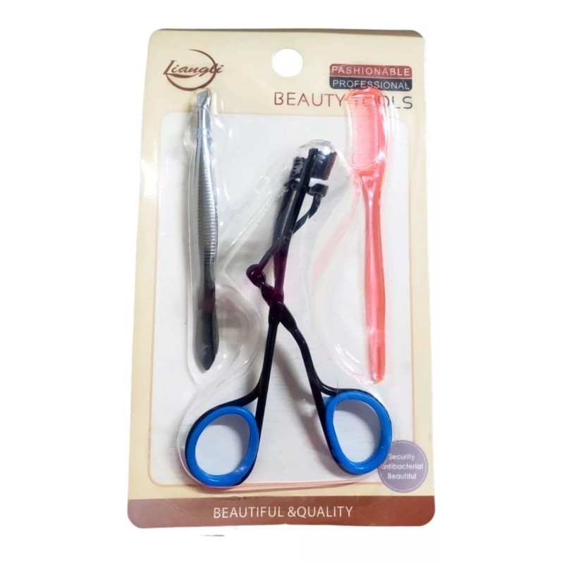Kit De Enchinador Rizador + Pinza De Depilar + Cepillo