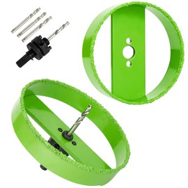 HLOFIZI 6-3/8 Hole Saw 4-3/8 Hole Saws for 4" 6" Recessed Lights, Carbide Grit Holes Saw Cutting Plaster Drywall Ceiling Sheetrock