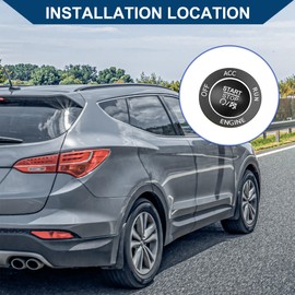 Hihaha Engine Start Stop Push Button Cover Trim Kit for Dodge Charger 2015-2021 for Dodge Durango 2016-2021 / Car/Aluminum Alloy / 1 Set Black