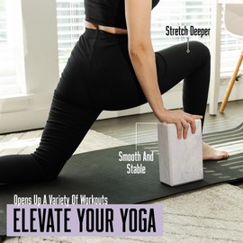 Blocks for Yoga | Non-Slip Exercise Blocks for Working Out, Pilates, Stretching, Meditation | Lightweight & Durable Yoga Tools | Yoga Blocks by Lunai