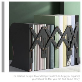 Operitacx retractable book stand bookend book holder books on CD minimalist desk book ends for shelves file organnizer bookshelf accessories transparent books end shrink manager metal book