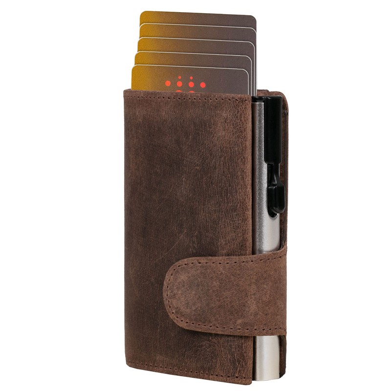 ClickSafe® Credit Card Holder with Coin Compartment and Note Compartment