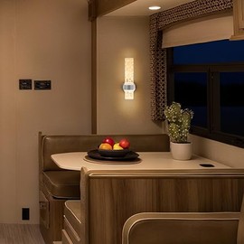LED 12V RV Wall Sconce with Switch, Decorative Wall Mounted RV Reading Lights, 3400K Warm White Light, 6W 300LM Interior Lighting for RV Motorhome Cam
