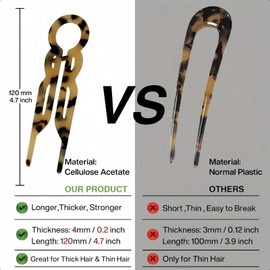 2PCS Hair Pins for Women,U Shaped Hair Pins,French Pins for Thick Hair,Twist Hair Pin,Hair Pin for All Hair Types,Hair Accessories for Women,P/in Curl Clips,Ha/ir Clips for Styling,Ha/ir Pins for Buns