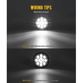 Partsam 2PCS 12 LED White 4" Round Backup Reverse Lights Marker w/Stainless Rings Sealed