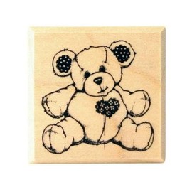 Artemio Birth Little Bear Stamp, Wood, Beige, 3.1 x 2.5 x 3.1 cm