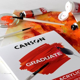 Canson Graduate Oil and Acrylic Paint Pad, Foldover, 9x12 inch, 12 Sheets | Artist Paper for Adults and Students - Oil, Acrylic, Mixed Media and Painting