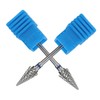 PACKOVE 2Pcs Manicure Drill Bits Tungsten Carbide Nail Grinding Heads