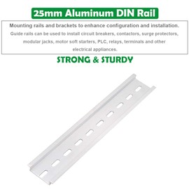 10 Pieces DIN Rail Slotted Aluminum RoHS 8" Inches Long 35mm Wide 7.5mm High