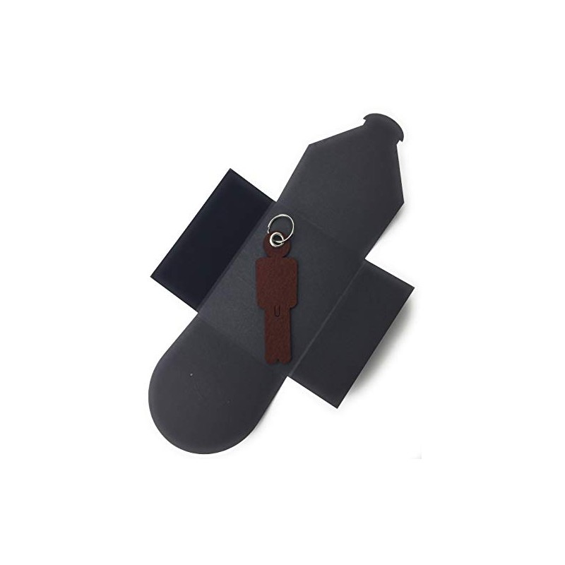 Felt Key Fob Man His Dark Brown / Nut Brown