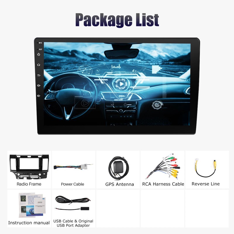 ESSGOO For Mitsubishi Lancer 2007-17 Apple Carplay Android 13 Car