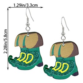 CWVHQ St. Patrick's Day Earrings for Women Irish Acrylic Dangle Earrings Good Luck Holiday Jewelry Gift (style-4)