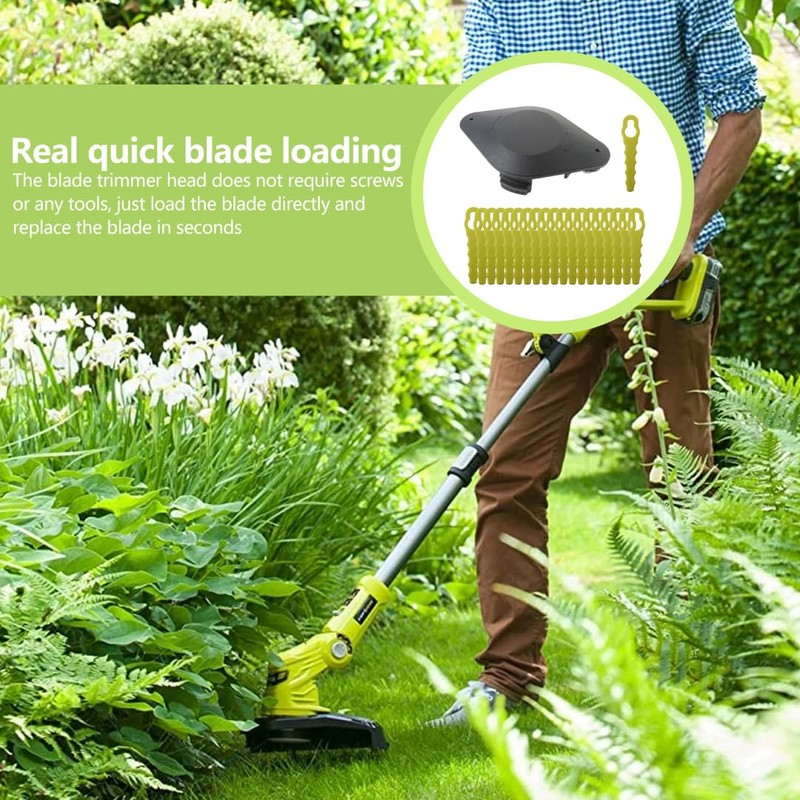 GRABOTE Latest Upgraded Trimmer Head with 20pcs Blades for Ryobi