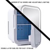 ZLPTEAM Mini Fridge with Mirror Door & Adjustable LED Lights