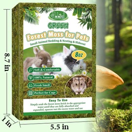 Halatool 12QT Small Animals Bedding & Nesting Material, Forest Moss for Odor Control Rabbits Squirrels Hamsters Guinea Pigs, Soft & Safe for Small Animals Cages Terrariums Reptiles Plants