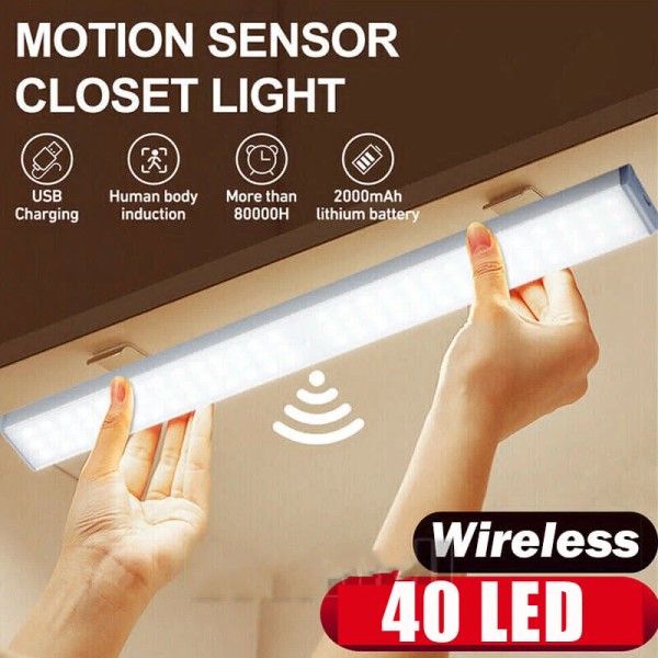 Unbranded LED Motion Sensor Under Cabinet Closet Light USB Rechargeable
