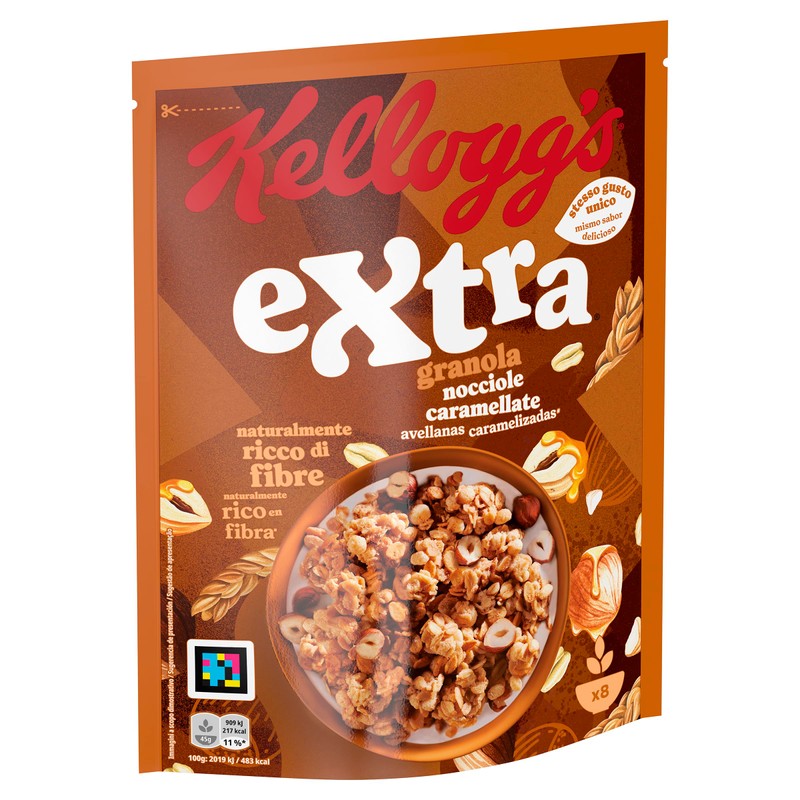 Kellogg's Cereali Extra | Gusto Nocciole Caramellate | Granola con