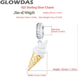 Summer Drink Cup Charms Fit European Bracelet Necklace, Rose Gold Coffee Cup Charms in 925 Sterling Silver, Cocktail Goblet Pendant Beads, Ice Cone Dangle, Gifts for Women/Men, Sterling Silver Cubic