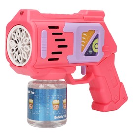 SALALIS Pistola de Burbujas Pistola de Burbujas con Luces Y Solución de Burbujas, Máquina de Burbujas de 10 Agujeros para Adultos Y Niños, de Juguete de Verano para Niños Que Se Puede