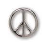 Peace Sign Hippie Jacket or Hat Pin Polished Silver Finish