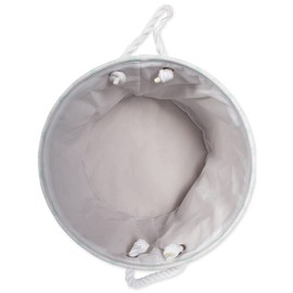 Bone Dry Pet Paw Print Collapsible Pet Storage Container Round Small 12" x 12" x 9" Grid Grey