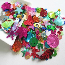 ADOFUN Colorful Sequins Mixed Sequins and Sequins Craft Snowflake Flower Oval Shell Circle Leaf Shape Children Art Sequins DIY Sequin Accessories Crafts Costume Party Supplies Various Shapes, Colors