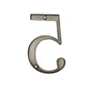 Large 5" Satin Nickel Metal Flush House Address Numbers, Bold