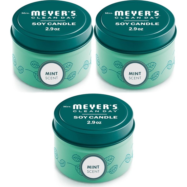 MRS. MEYER'S CLEAN DAY Soy Tin Candle, 3 Pack, 12