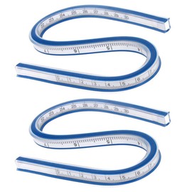 2 Pieces Curved Ruler Plastic Tape Measure Ruler 30cm Scale Flexible Measuring Drawing Tool Soft Plastic Craft Supplies Drafting Ruler