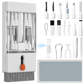 Tastatur Reinigungsset - Reinigungsset für Airpods 22 in 1 Tastaturreiniger mit Bürste Kopfhörer Reinigungsstift Multifunktionales Reinigungsset für Kamera Laptop PC-Monitor Telefon, Elfenbeinweiß