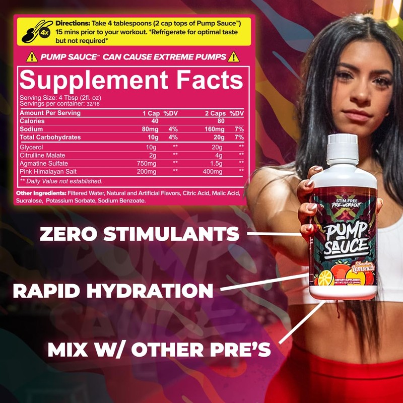 Pump Sauce Pre-Workout - 32 oz, Sour Gummy Worms, No