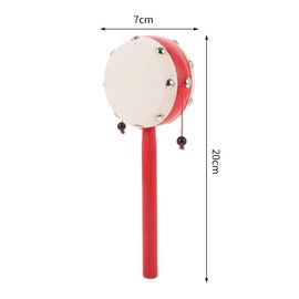 Hand Drum Wooden Rattle Traditional Sheepskin Rattle Kids Toy Shake Drum Boy Girl (styleA)