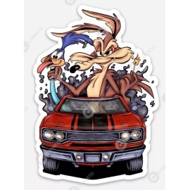 Road Runner Muscle Car STICKER - Ratfink Style cartoon Show Rat Fink Odd Rods