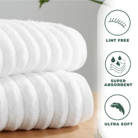 Towelogy Bamboo Extra Large Bath Towels (90x140cm, 1 Pack) - Highly Absorbent & Fast Drying Bath Sheets OEKO-TEX CERTIFIED (White, 1)