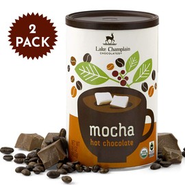 Lake Champlain Gourmet Mocha Organic Hot Chocolate, 16 Servings, 1 Pound (2 Pack)