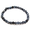 Taddart Minerals Black Natural Gemstone Snowflake Obsidian Bracelet with 6mm
