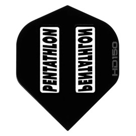 US Darts Pentathlon Black HD150 Standard Shape Dart Flights - 3 Sets (9 Flights) - 150 Micro (ExtraTough)