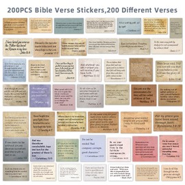 200PCS Bible Verse Stickers,Vintage Bible Typewriting Stickers,Bible Scrapbook Stickers,Bible Journaling Supplies Stickers,Christian Scrapbook Supplies