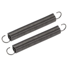 sourcing map Pack of 2 Tension Spring Tension Springs, 10mm OD, 1mm Wire Thickness, 136mm Extended Length, 80mm Free Length, Spring Steel, 1.5kg Load Capacity, Grey