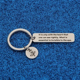 Little Prince Quote Keychain Reader Gift With Heart Can See Rightly The Essential Is Invisible To The Eye Gift For Book Lovers