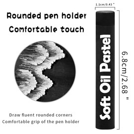 Mifuner Soft Oil Pastels Set (12 Sticks,2 Colors),Colors Heavy Oil Pastels Vibrant and Creamy,Pastels Art Supplies for Artists,Gallery Oil Painting Stick,Adult Art Drawing White and Black