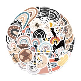 Pack of 50 Rainbow Cat Stickers Water Bottles Laptop Phone Guitar Skateboard Computer Suitcase Bicycle Cat Vinyl Stickers Waterproof Aesthetic Stickers for Teenagers Children Adults