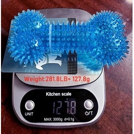 JQCUJQA Dog Squeaky Bone Chew Toy for Aggressive Chewers, Durable Dog Rubber Bone Toy Dogs Teeth Cleaning and Training (Rose Pink)