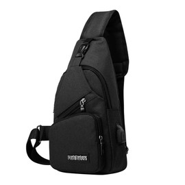 Shoulder Bag, Sling Bag Crossbody Backpack - Anti-Theft Chest Shoulder Cross Body Bag Casual Daypack with USB Charging Port for Outdoor Hiking and Traveling