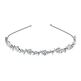 Brautstirnband Hochzeit Haarband Kunstperle Strass, Kommunion-Stirnband für Mädchen und Braut, Braut-Blumen-Tiara, Haarbänder für die Braut mit Strass-Kristallperlen, Braut-Stirnbänder mit Strass-A