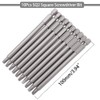 Saipor 10pcs SQ2 100mm Magnetic Square Drill Bit Set Hex